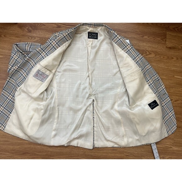 Vtg 80s Donald Brooks Trojan Deluxe of Hollywood Blazer Cashmere Plaid Mens 44 - Picture 7 of 13